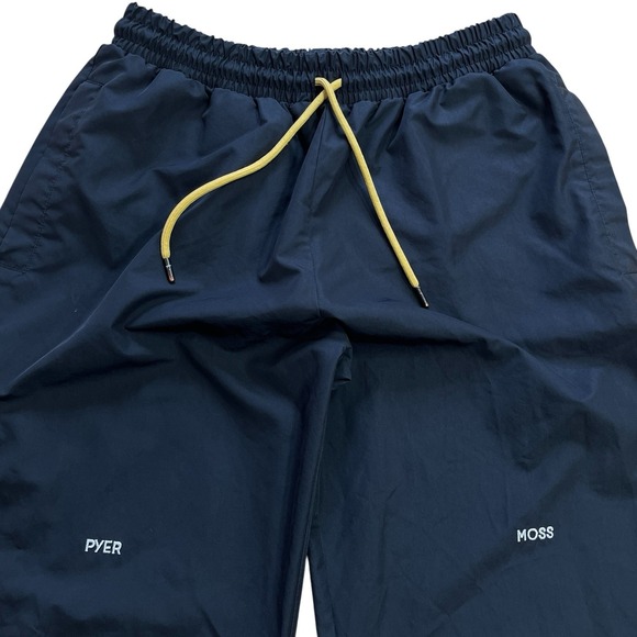 Pyer Moss Track Pant Womens L Black Shell Crop Jogger Stretch Drawstring Street - Picture 3 of 9
